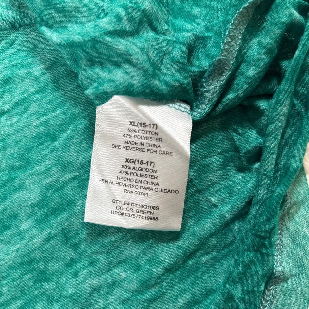 rocker girl green y2k burn out tee shirt top st patricks green pinch proof 2000s - Picture 6 of 6
